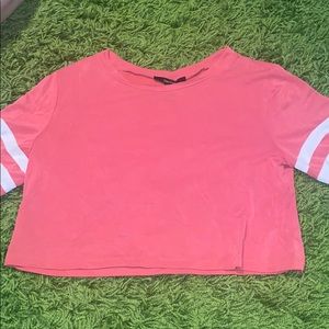 Cropped salmon shirt